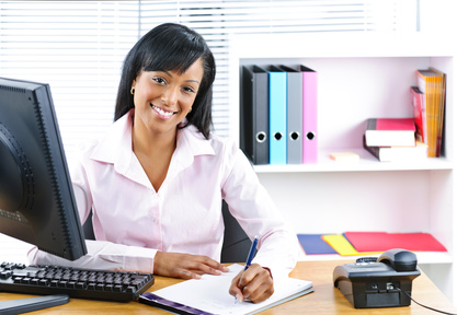 Lady sitting at desk